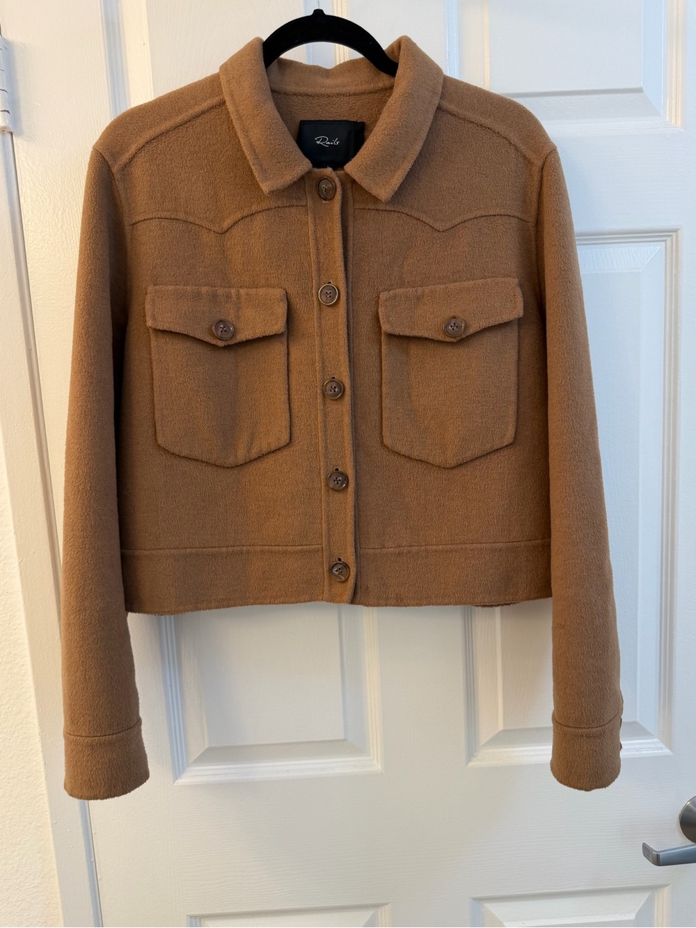 Rails Easton Camel Wool Blend Cropped Jacket Size L